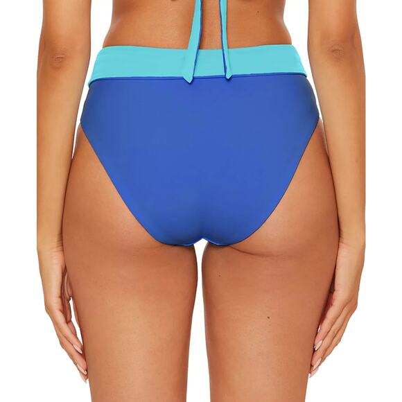Becca Women's Color Code High Waist Reversible Bikini Bottoms Blue Size M 0215 - Picture 5 of 7